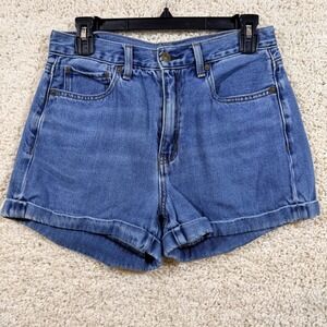 American Eagle Outfitters Mom Shorts 6 Medium Wash High Waisted Denim
